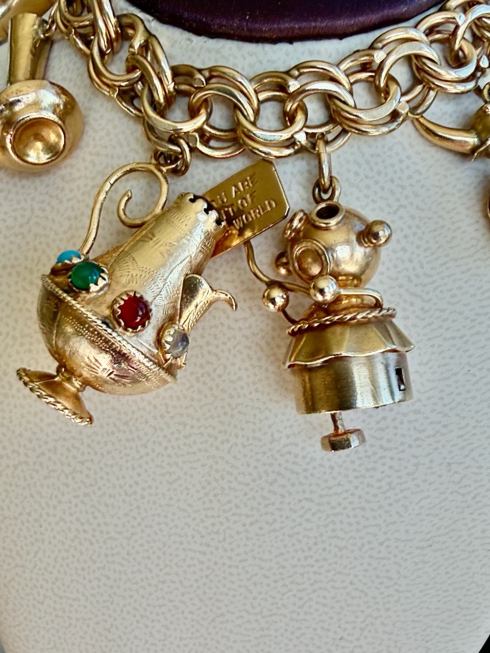 14 and 18 karat gold charm bracelet - Picture 4 of 10